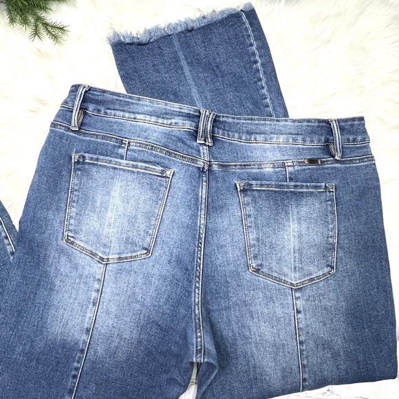 🚫SOLD! •👖|•KACAN•| Contrast Panel High Rise Flare Bottom Jeans👖 - Picture 5 of 14